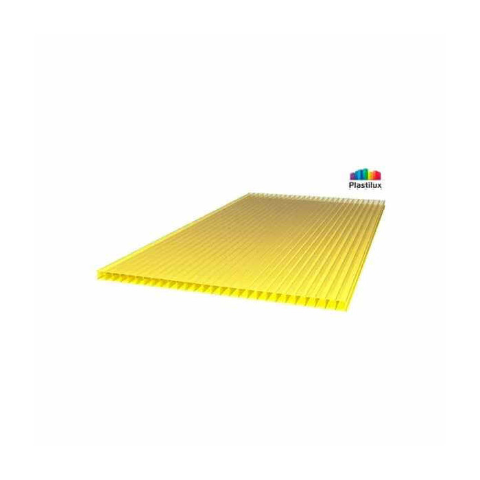 Сотовый поликарбонат 8 мм ROYALPLAST 2-UV премиум желтый 2100х12000 мм